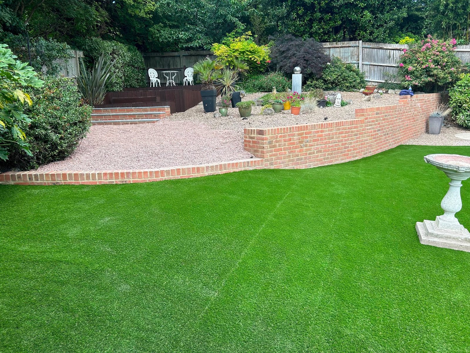 Garden after clearance and turf